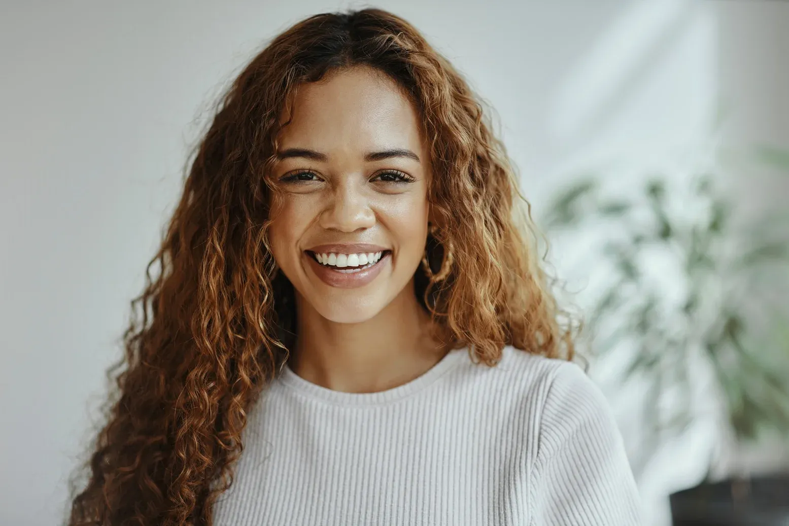 Close view of a bright smile
